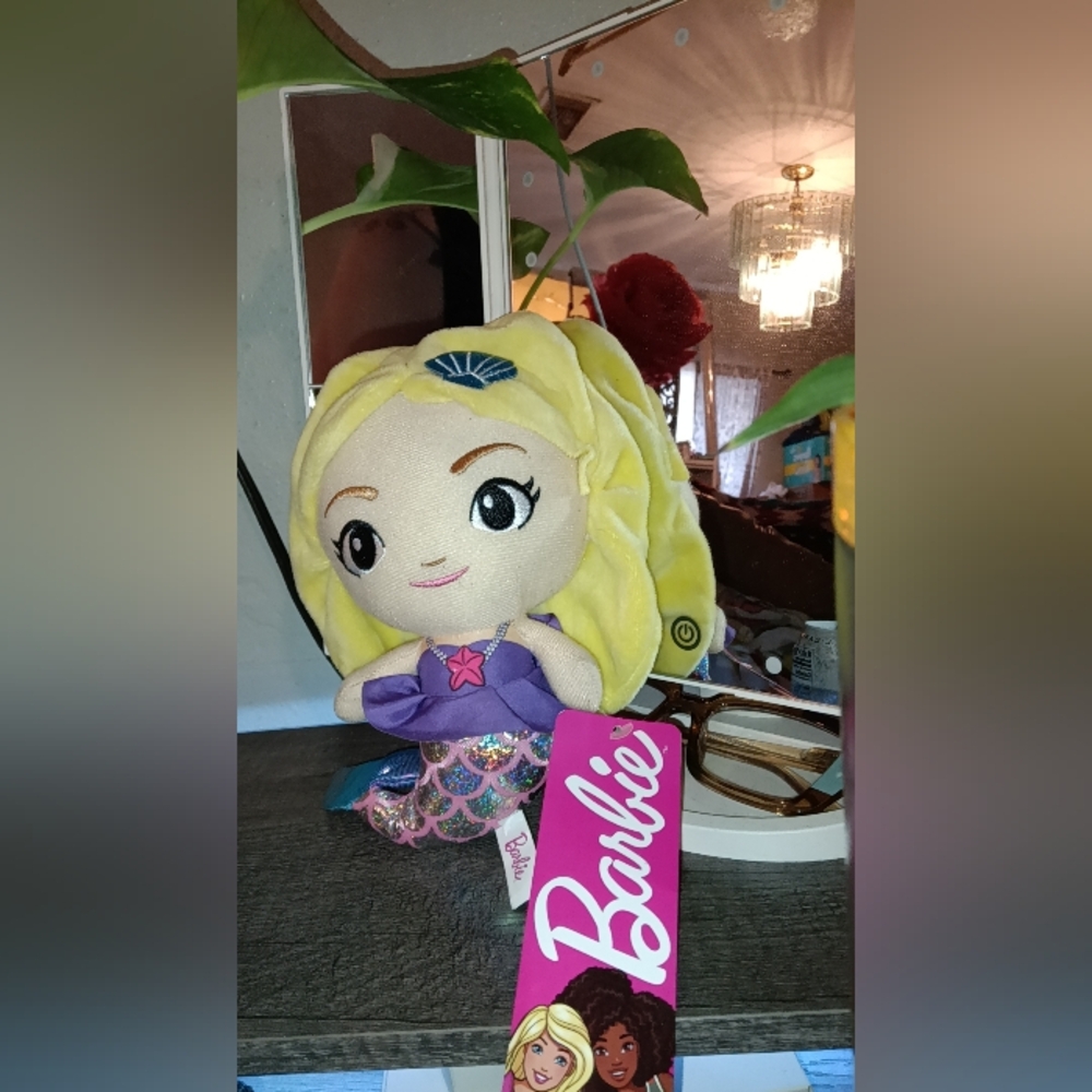Barbie Plush Mermaid with Purple Tail and Blue Shell